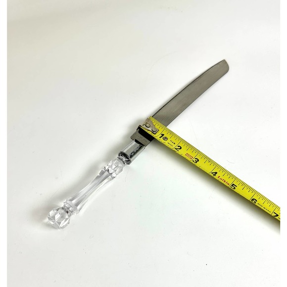 Clear Faceted Acrylic Cake Knife And Server Pretty Crystal Look Fancy Handles - Picture 11 of 12